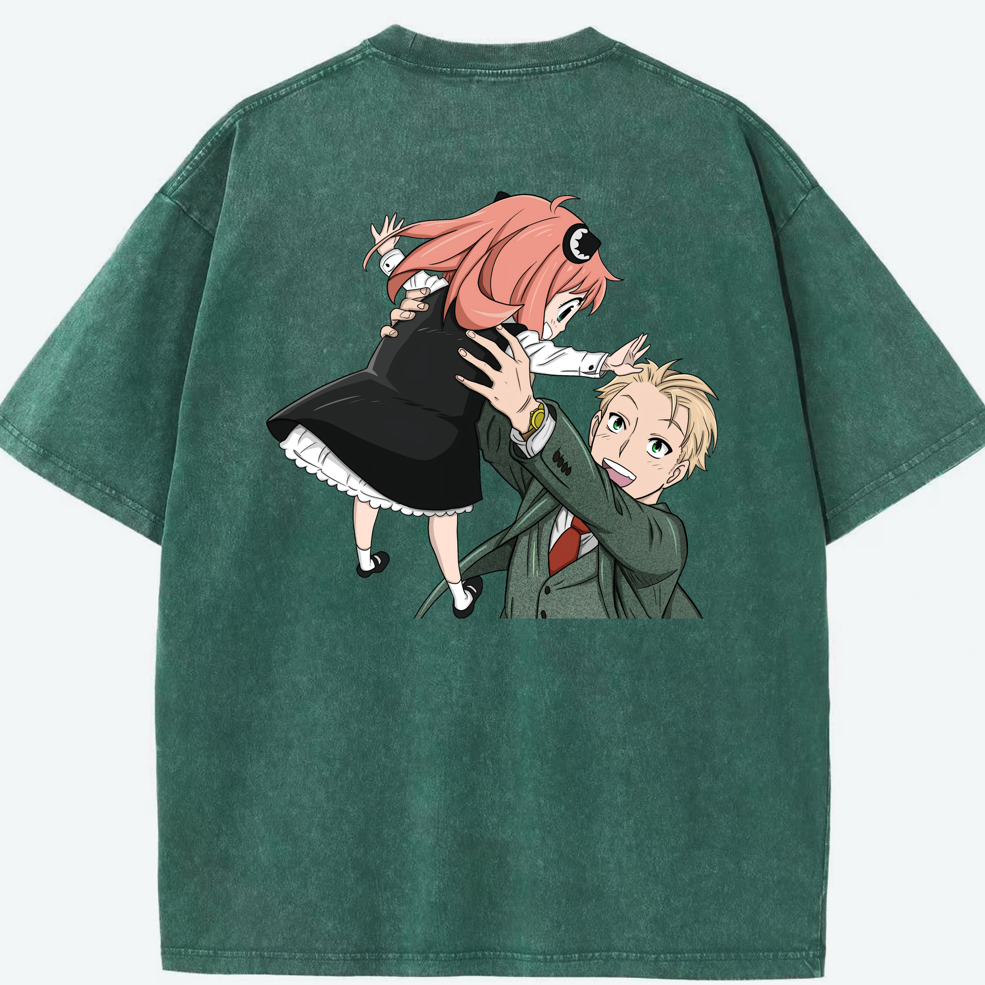 （画像用） SPY×FAMILY间谍家家酒 綿100% ヴィンテージ風 半袖Tシャツ（背面プリント）